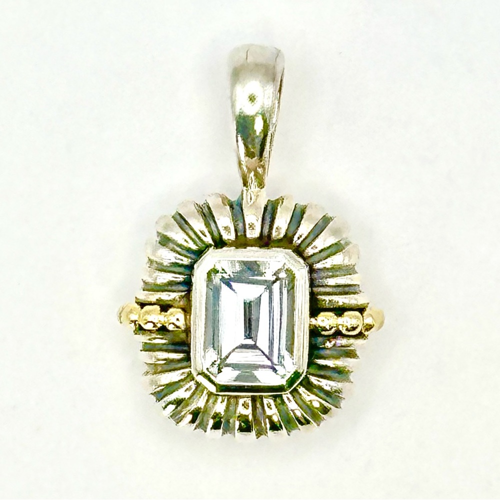 Lagos Two Tone Silver & Gold Glacier White Topaz Pendant